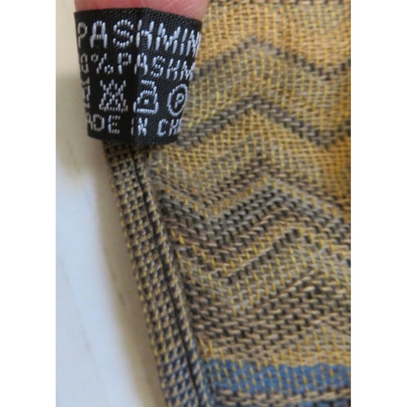 Wool Pashmina Chevron Stripe Multicolor Shawl Wrap‎ Fringed Scarff 70's Style - Picture 4 of 5